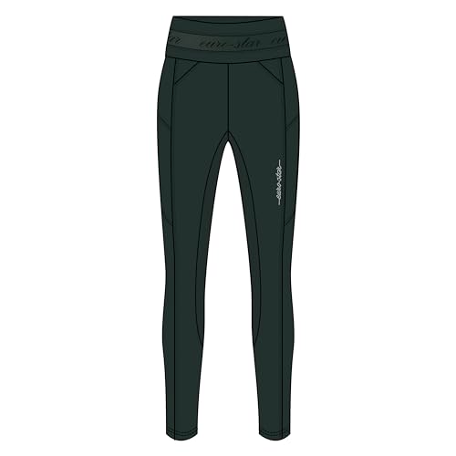 Euro-Star Damen Reitleggings ESImpress Black Leaf Vollbesatz HW 23, Größe:40 von Euro-Star