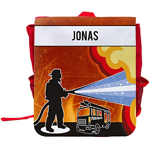 Kinder-Rucksack mit Namen Jonas und schönem Feuerwehr-Motiv für Jungen Kinder-Rucksack mit Namen Jonas und schönem Feuerwehr-Motiv für Jungen von Eurofoto