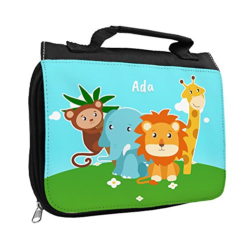 Kulturbeutel mit Namen Ada und Motiv mit Zoo-Tieren für Mädchen | Kulturtasche mit Vornamen | Waschtasche für Kinder Kulturbeutel mit Namen Ada und Motiv mit Zoo-Tieren für Mädchen | Kulturtasche mit Vornamen | Waschtasche für Kinder von Eurofoto