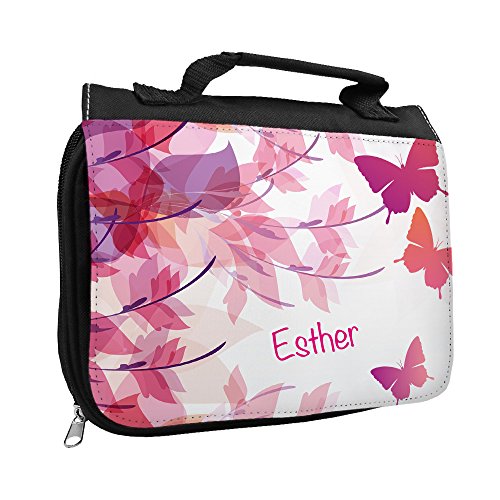 Kulturbeutel mit Namen Esther und Motiv mit Schmetterlingen für Mädchen | Kulturtasche mit Vornamen | Waschtasche für Kinder Kulturbeutel mit Namen Esther und Motiv mit Schmetterlingen für Mädchen | Kulturtasche mit Vornamen | Waschtasche für Kinder von Eurofoto
