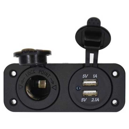 Euromarine Flush Mounted Double Usb Plug Silber Euromarine Flush Mounted Double Usb Plug Silber von Euromarine