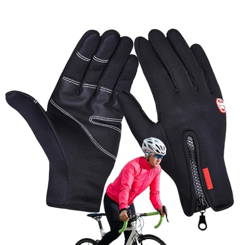 Euyehn Winter-Fahrradhandschuhe, wasserdicht, winddicht, warm, modisch, Vollfinger-Fäustlinge für Outdoor, Herren, Damen, Radfahren von Euyehn