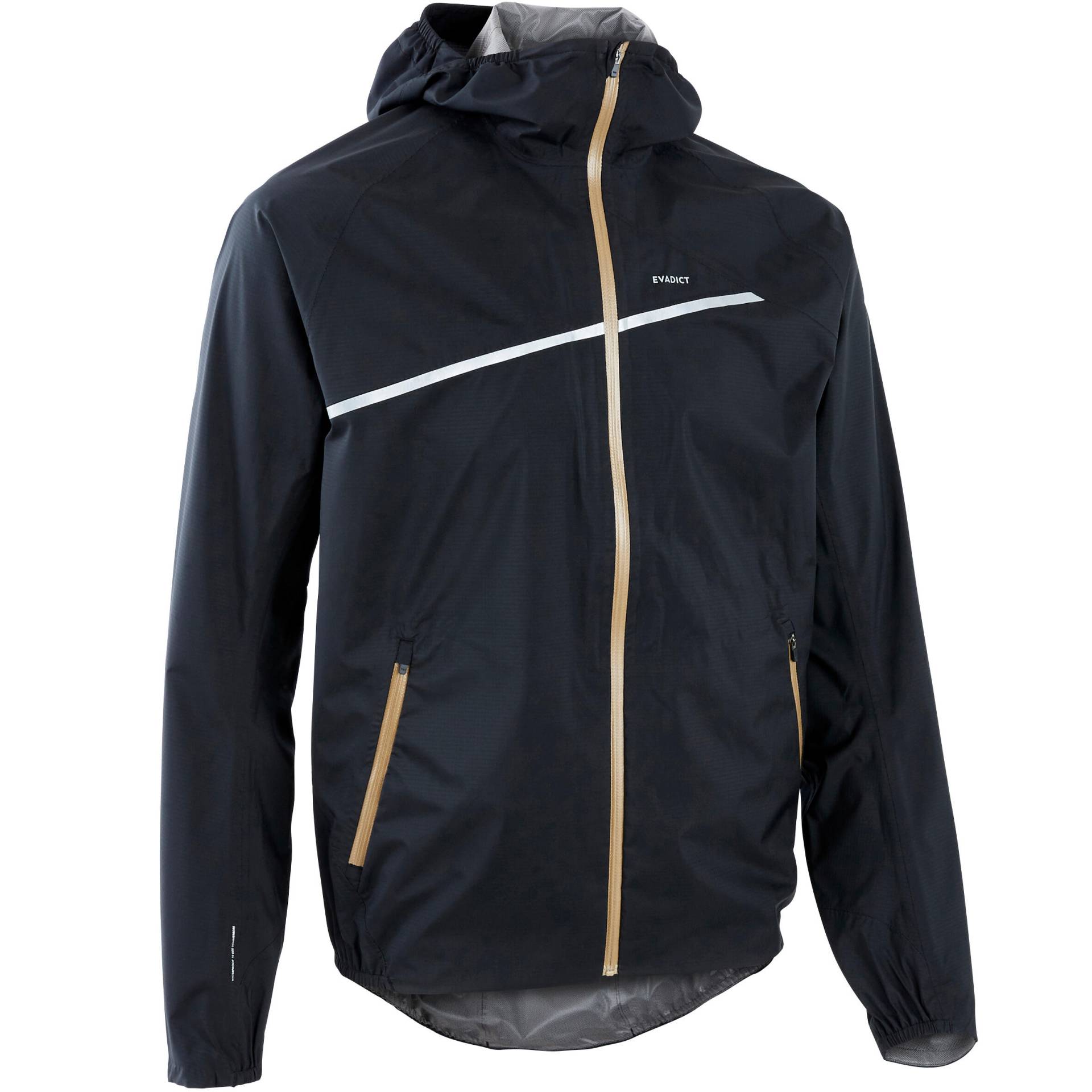 Lauf-Regenjacke Trail Herren schwarz/bronze von Kiprun