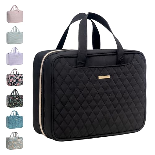 EVERFUN Hängende Reise-Kulturtasche für Frauen, große Make-up-Kosmetiktasche mit 4 Fächern, wasserabweisend, vollständig geöffnet, Handgepäck-Dopp Kit für Reisezubehör (Schwarz, Groß) EVERFUN Hängende Reise-Kulturtasche für Frauen, große Make-up-Kosmetiktasche mit 4 Fächern, wasserabweisend, vollständig geöffnet, Handgepäck-Dopp Kit für Reisezubehör (Schwarz, Groß) von Everfun