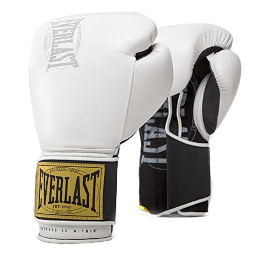 Everlast Unisex- Erwachsene Boxhandschuhe 1910 Classic Trainingshandschuhe, Weiß, 14oz von Everlast