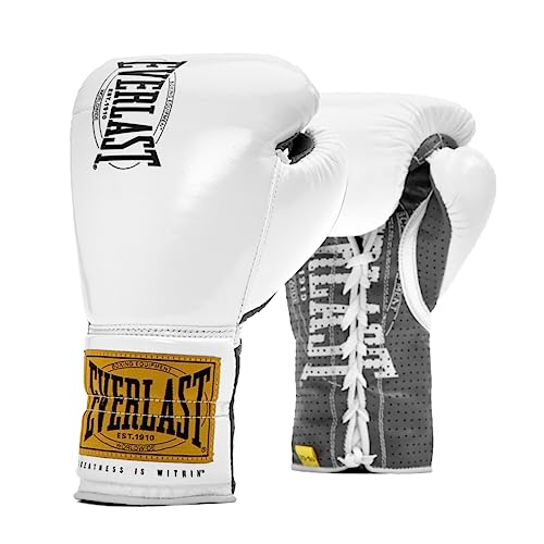 Everlast Unisex- Erwachsene Boxhandschuhe 1910 Pro Fight Glove Kampfhandschuhe, Weiß, 8oz von Everlast