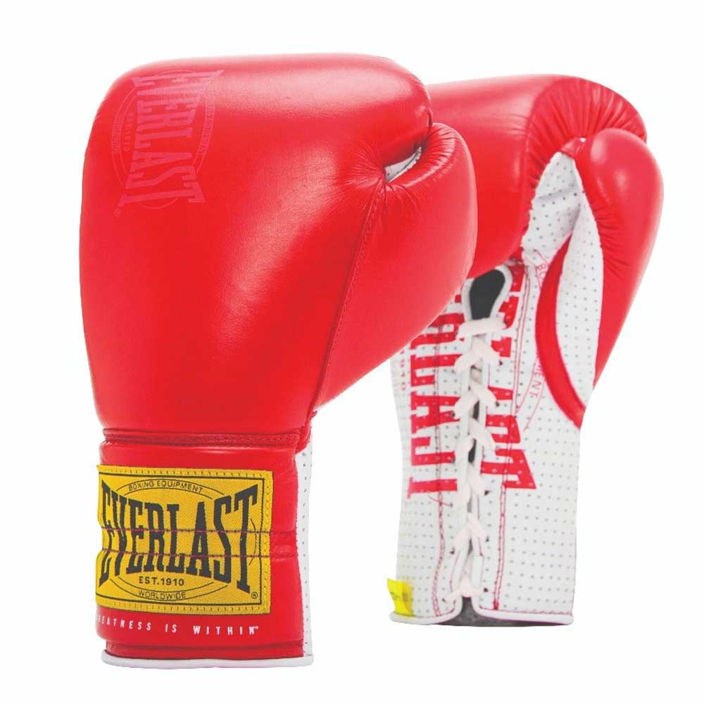 Everlast 1910 Sparring Laced Artificial Leather Boxing Gloves Rot 16 oz von Everlast