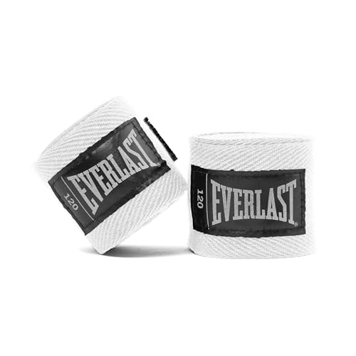 Everlast Core Handbandagen, atmungsaktiv, Polyester-Baumwolle, Klettverschluss, Handgelenk- und Knöchelschutz, zum Tragen unter Box- oder Trainingshandschuhen, ideal für Kampfsport, 304,8 cm, Weiß Everlast Core Handbandagen, atmungsaktiv, Polyester-Baumwolle, Klettverschluss, Handgelenk- und Knöchelschutz, zum Tragen unter Box- oder Trainingshandschuhen, ideal für Kampfsport, 304,8 cm, Weiß von Everlast