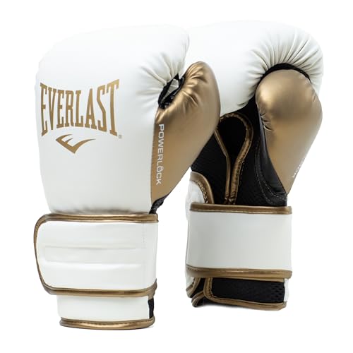 Everlast Powerlock2 Boxing Gloves White/Gold 16oz - Enhanced Performance and Style. Ideal Training Gloves for Boxing Everlast Powerlock2 Boxing Gloves White/Gold 16oz - Enhanced Performance and Style. Ideal Training Gloves for Boxing von Everlast
