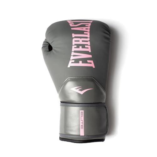 Everlast Unisex Elite Trainingshandschuhe, Grau/Rosa, 400 g von Everlast