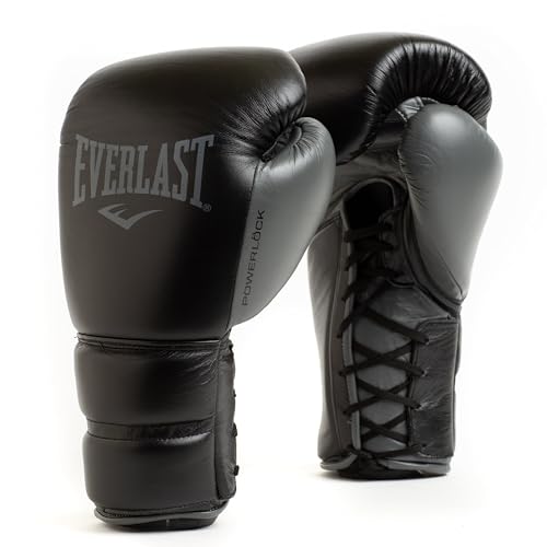 Everlast Unisex - Erwachsene Boxhandschuhe Powerlock 2 Pro Lace Trainingshandschuh, Schwarz, 16oz von Everlast