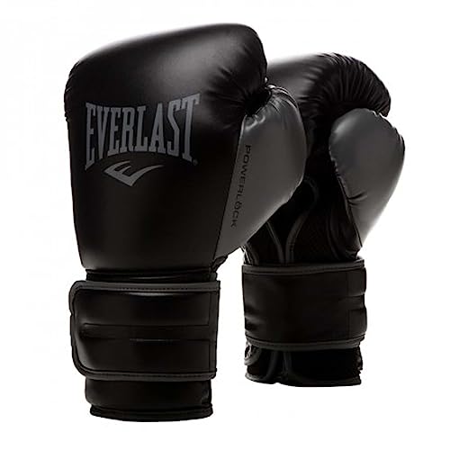 Everlast Unisex - Erwachsene Boxhandschuhe Powerlock 2 Trainingshandschuh, Schwarz, 16oz von Everlast