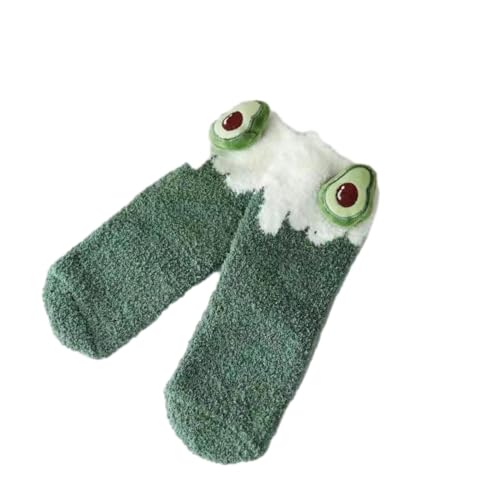 Everyiod Flauschige Socken Für Damen, Winter, Warm, Dick, Gemütlich, Hausschuhsocken, Cartoon-Avocado-Muster, Korallenvlies, Bodenbettsocke, Damen, Grün, Einheitsgröße Everyiod Flauschige Socken Für Damen, Winter, Warm, Dick, Gemütlich, Hausschuhsocken, Cartoon-Avocado-Muster, Korallenvlies, Bodenbettsocke, Damen, Grün, Einheitsgröße von Everyiod