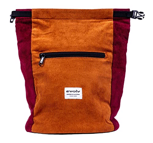 Evolv Corduroy Chalk Bucket Colorblock - Moderner stylisher Boulder Chalkbag, Größe One Size - Farbe Brown - Ruby Evolv Corduroy Chalk Bucket Colorblock - Moderner stylisher Boulder Chalkbag, Größe One Size - Farbe Brown - Ruby von Evolv