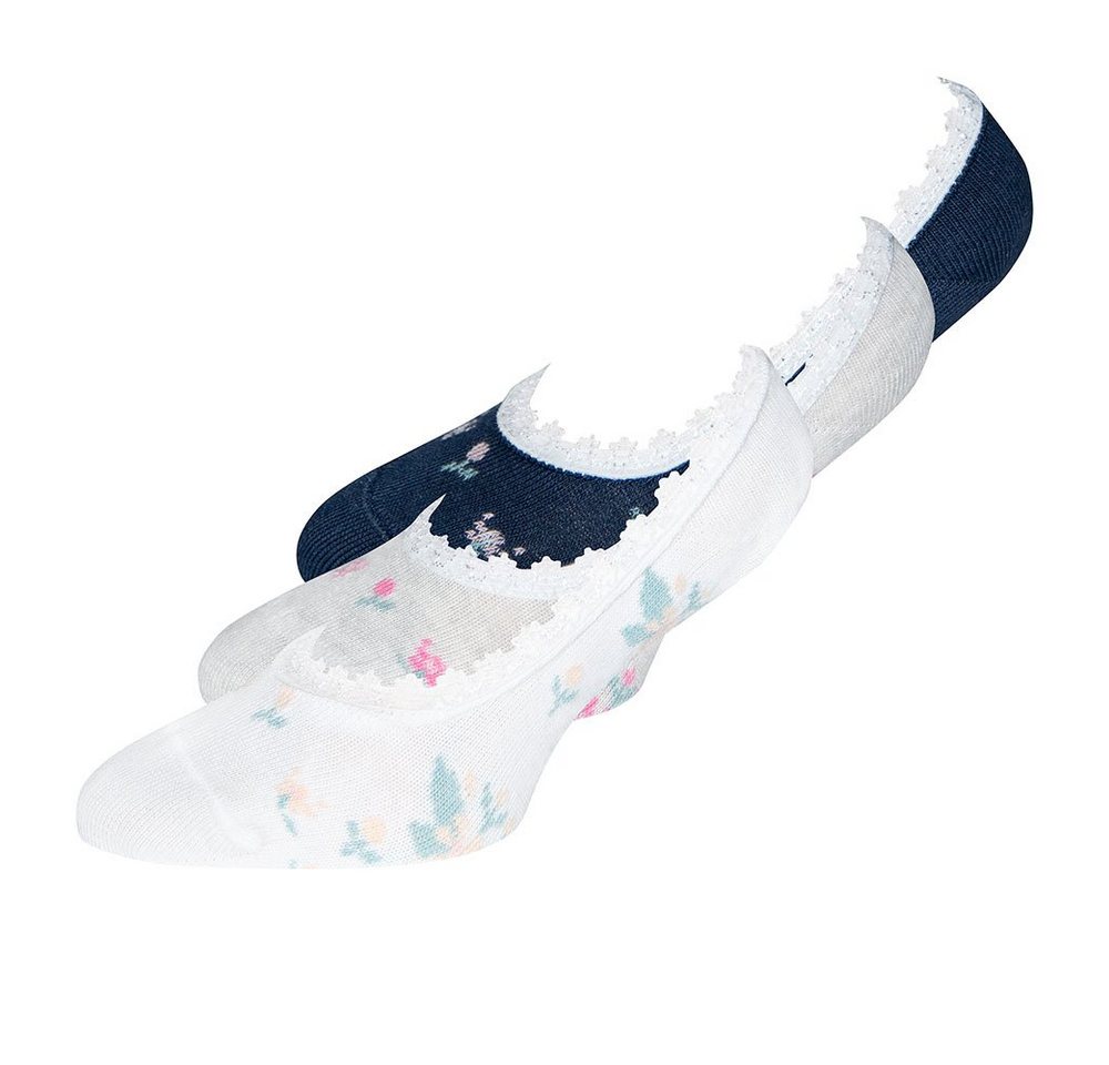 Ewers Sneakersocken Sneaker Socken 3er Pack Füßlinge Blümchen (3-Paar) Ewers Sneakersocken Sneaker Socken 3er Pack Füßlinge Blümchen (3-Paar) von Ewers