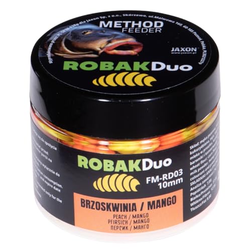 Exar Jaxon Wafters Robak Duo Color 10mm 25g Angelfutter Angelköder Karpfenangeln Karpfenfischen Grundfutter (Pfirsich/Mango/FM-RD03) von Exar