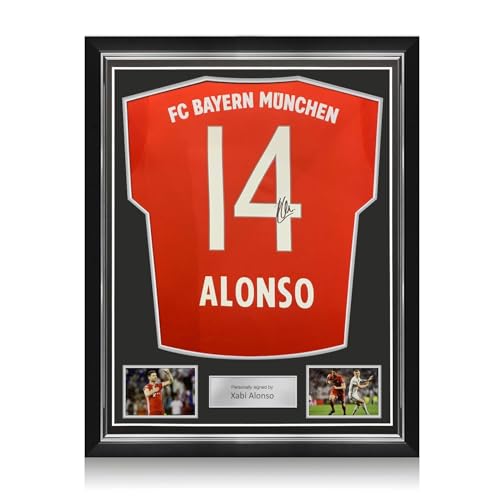 Exclusive Memorabilia Bayern München Trikot signiert von Xabi Alonso. Überlegener Rahmen von Exclusive Memorabilia