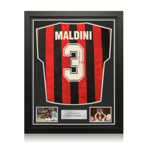 Exclusive Memorabilia Mailand 1994-Trikot, signiert von Paolo Maldini. Gerahmt von Exclusive Memorabilia