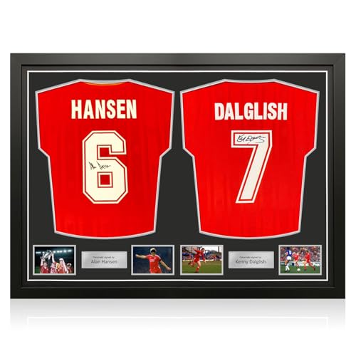 Exclusive Memorabilia Signierte Liverpool-Trikots von Alan Hansen und Kenny Dalglish. Gerahmt von Exclusive Memorabilia