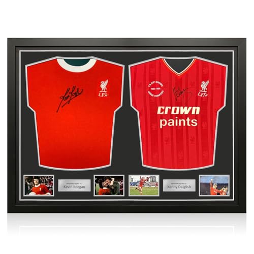 Exclusive Memorabilia Signierte Liverpool-Trikots von Kevin Keegan und Kenny Dalglish. Gerahmt von Exclusive Memorabilia