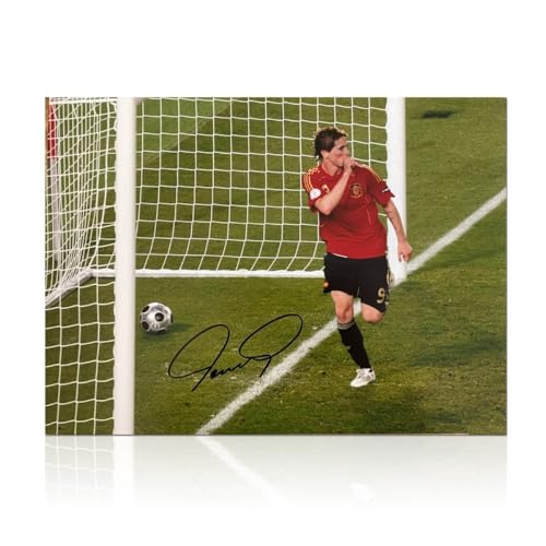 Exclusive Memorabilia Von Fernando Torres signiertes Liverpool-Foto: Tor. Gerahmt von Exclusive Memorabilia