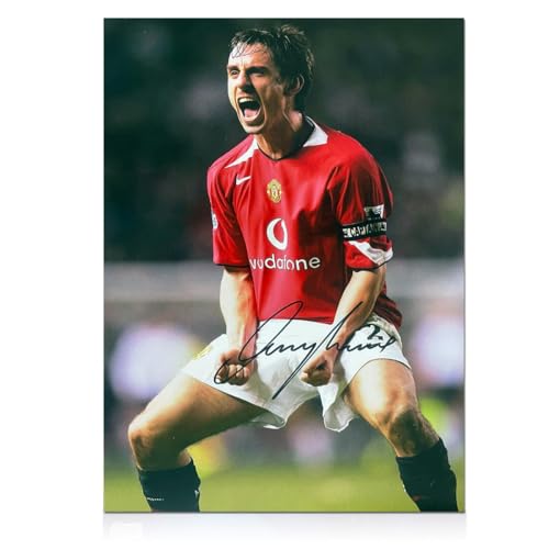 Exclusive Memorabilia Von Gary Neville signiertes Foto von Manchester United: Feier von Exclusive Memorabilia