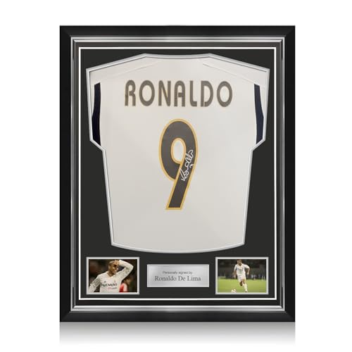 Exclusive Memorabilia Von Ronaldo de Lima signiertes Trikot von Real Madrid. Überlegener Rahmen von Exclusive Memorabilia