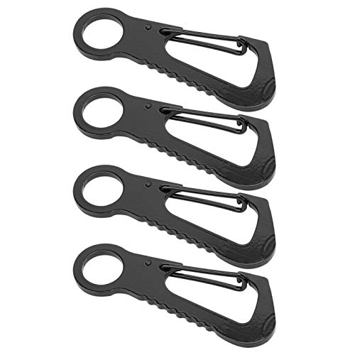 4 Stück Edelstahlkarabiner Multi-für Flaschenöffner Schlüsselaufbewahrung Edelstahlfeder Karabinerhaken Karabiner 4 Kleine Karabiner für Boot Marine Camping(black) von Exliy