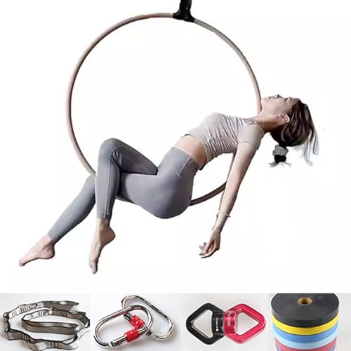 Aerial Hoop Set-Aerial Lyra Hoop - Vollständig auf Stärke getesteter 200KG/440LBS Einzelpunkt-Aerial Dance Circus Ring für Yoga, Akrobatik und Gymnastik,85cm-3.2cm von ExoticaBlend