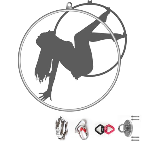 Aerial Hoop Set Aerial Lyra Hoop Zirkusluftausrüstung Yoga Hoop Edelstahl Aerial Ring Set Aerial Dance Circus Ring,for Yoga Acrobatics Gymnastics,85cm-3.2cm von ExoticaBlend