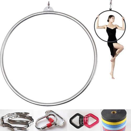 Aerial Hoop fit für Luftakrobatik und Aerobic - Durchmesser 85/90 cm - Befestigungsarten: Platte, Haken, Gurt, Balken, Decke - Geeignet für Aerobic, Lyra, Yoga, Akrobatik,85cm-3.2cm von ExoticaBlend