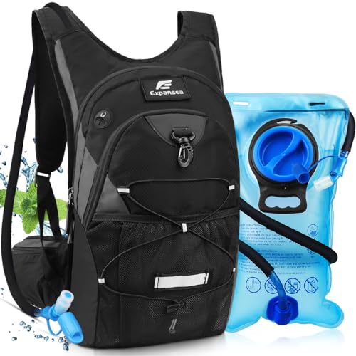 Expansea Trinkrucksack mit Trinkblase 3L BPA-Frei, Wasserdichter Outdoor-Rucksack, Rucksack mit Trinksystem, Rucksack Outdoor für Draußen Sport, Laufen, Radfahren, Wandern, Bergsteigen, Skifahren von Expansea