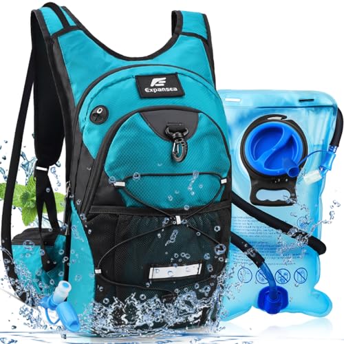 Expansea Trinkrucksack mit Trinkblase 3L BPA-Frei, Wasserdichter Outdoor-Rucksack, Rucksack mit Trinksystem, Rucksack Outdoor für Draußen Sport, Laufen, Radfahren, Wandern, Bergsteigen, Skifahren von Expansea