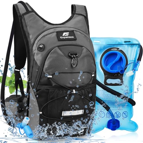 Expansea Trinkrucksack mit Trinkblase 3L BPA-Frei, Wasserdichter Outdoor-Rucksack, Rucksack mit Trinksystem, Rucksack Outdoor für Draußen Sport, Laufen, Radfahren, Wandern, Bergsteigen, Skifahren von Expansea