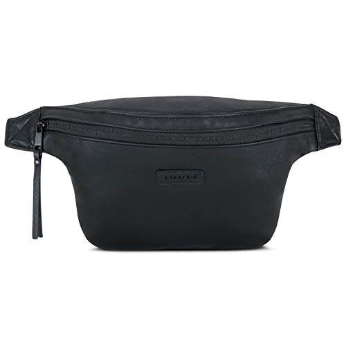 Expatrié Bauchtasche Damen Schwarz - Lucie - Mit Flexiblem Gurt & Schnellfach auf Rückseite - Veganes Kunstleder - Wasserabweisend Expatrié Bauchtasche Damen Schwarz - Lucie - Mit Flexiblem Gurt & Schnellfach auf Rückseite - Veganes Kunstleder - Wasserabweisend von Expatrié