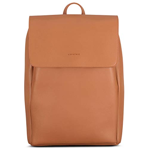 Expatrié Rucksack Damen Elegant Braun - Noelle - Moderner Lederrucksack Für City, Business, Uni - Aus Veganem Leder - 9L von Expatrié