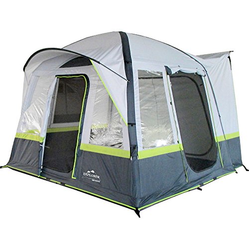 EXPLORER Zelt Luftzelt Trouper aufblasbares Familienzelt Mobilzelt 300x300x210cm (9m²) 4 Personen 3000mm Wassersäule freistehend wettergeschützter Eingang Camping Outdoor Wandern Familie von Explorer