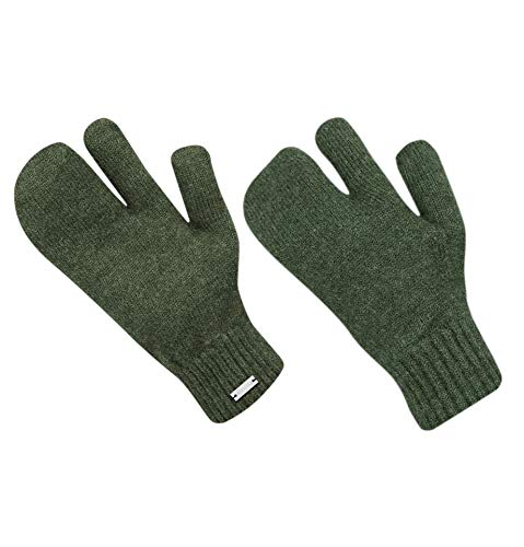 Exquisiv Subzero TRI Handschuhe für Jäger mit gewalkter 100% Wolle – Winterhandschuhe Hubertus Green – natürliches Material ohne chemische Behandlung (M) von Exquisiv