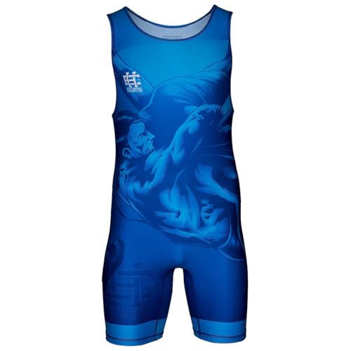 Extreme Hobby Ringertrikot für Kinder Wrestling professioneller Ringeranzug, Wrestling-Bekleidung, Ringer-Shirt für Kinder, Wrestling Singlet, Farbe: Blau, Größe: 140 Extreme Hobby Ringertrikot für Kinder Wrestling professioneller Ringeranzug, Wrestling-Bekleidung, Ringer-Shirt für Kinder, Wrestling Singlet, Farbe: Blau, Größe: 140 von EXTREME HOBBY TM