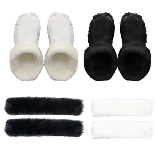 Eyccier 4pcs/Set warme Einlegesohlen 2 Paar Pelz Einlegesals mit 2 Paar Schuhbändern für 40-41 Größe Abnehmbare und waschbare pelzige Clogs Hole Schuhe Liner für Schuhe Stiefel Hausschuhe m von Eyccier