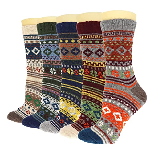 Eyccier Männer Wolle Socken Dicke thermische Wandern Winter Warmer Kofferraum schwere weiche gemütliche Socken für kaltes Wetter 5pairs von Eyccier