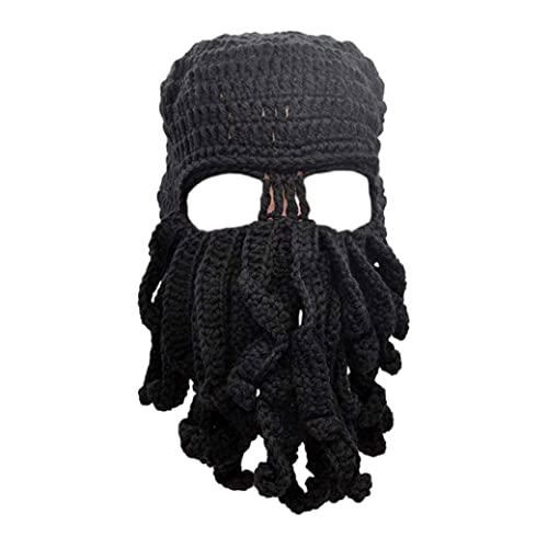 Eyccier Tintenfisch Beanie Hut Winddicht Warmer Ski -Strickhut für Männer Frauen schwarz von Eyccier