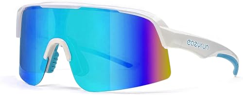 Eye Am Fahrradbrille/Sportbrille für Damen & Herren – Sonnenbrille für Sport, Laufen, MTB & Outdoor Modell: EAZYRUN PRO (B-WT-BWR) von Eye Am