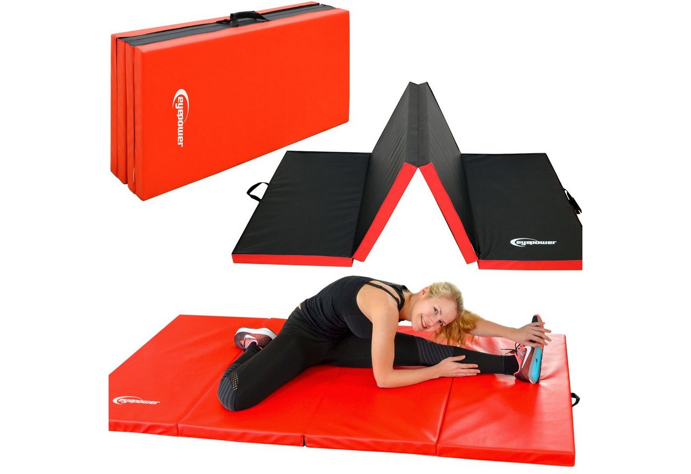 eyepower Fitnessmatte XL Weichbodenmatte 200x100x5cm Faltbare Turnmatte, Weichbodenmatte rot eyepower Fitnessmatte XL Weichbodenmatte 200x100x5cm Faltbare Turnmatte, Weichbodenmatte rot von Eyepower
