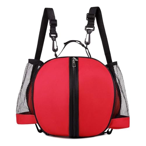 Ezweiji Basketballtaschen, wasserdichte Sporttasche mit verstellbarem Schultergurt für Fußball, Rugby und Volleyball(Rot) von Ezweiji