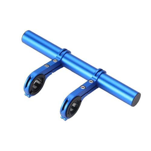 Ezweiji Fahrrad Lenker Erweiterung, Durchmesser von 25,4-31,8 mm Fahrradlenker verlängerung mit Zwei Blaue Lenkerhalterungen Halter für Taschenlampe Smartphones GPS-Geräte (Blau) von Ezweiji