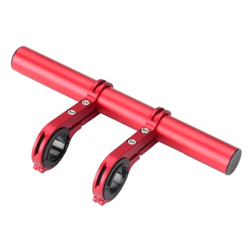 Ezweiji Fahrrad Lenker Erweiterung, Durchmesser von 25,4-31,8 mm Fahrradlenker verlängerung mit Zwei rote Lenkerhalterungen Halter für Taschenlampe Smartphones GPS-Geräte (Rot) von Ezweiji