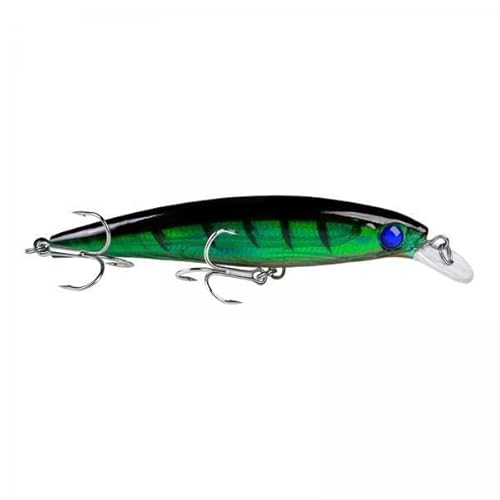 F Fityle 2X Swimbait Schwimmender Minnow Köder, Tragbares Angelgerät, Kurbelköder, 13,4 G, mit Haken, Künstlicher Realistischer Hartköder, 3D Augen, Karpfen An von F Fityle