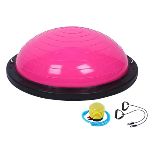 F Fityle Balance Ball mit Widerstandsbändern und Pumpe, Fitnessball, Yogaball, Halbgymnastikball für Ganzkörpertraining, Tanzen, Heim-Fitnessstudio, ROSA von F Fityle