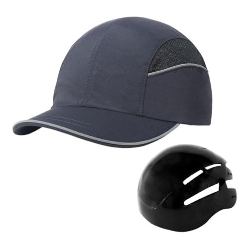 F Fityle Baseball Bump Hat Baseballmütze Lässige leichte Sonnenblende Baseballkappe für Radfahren Camping Werkstatt Radfahren Gartenarbeit, Navy Blau von F Fityle